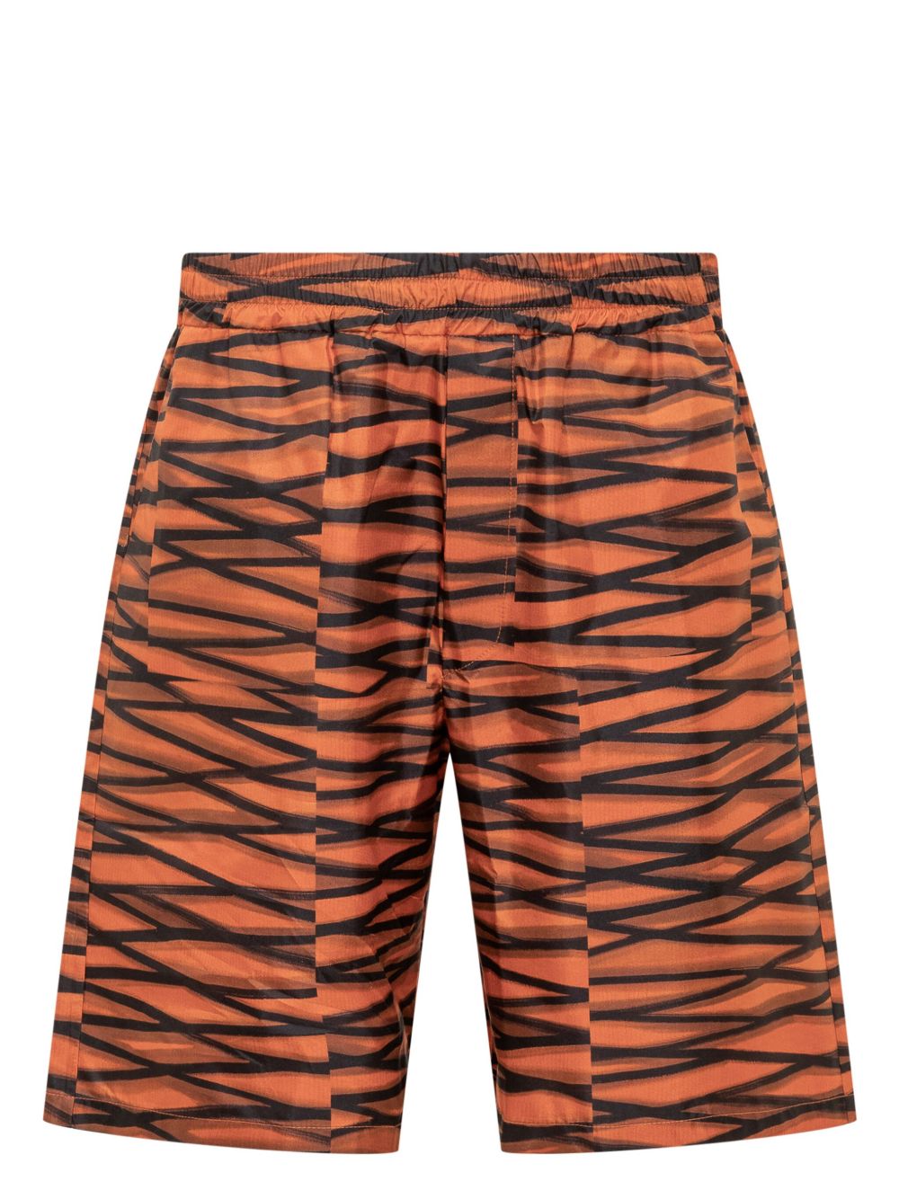 Pierre-louis Mascia Abstract-print Shorts In Orange