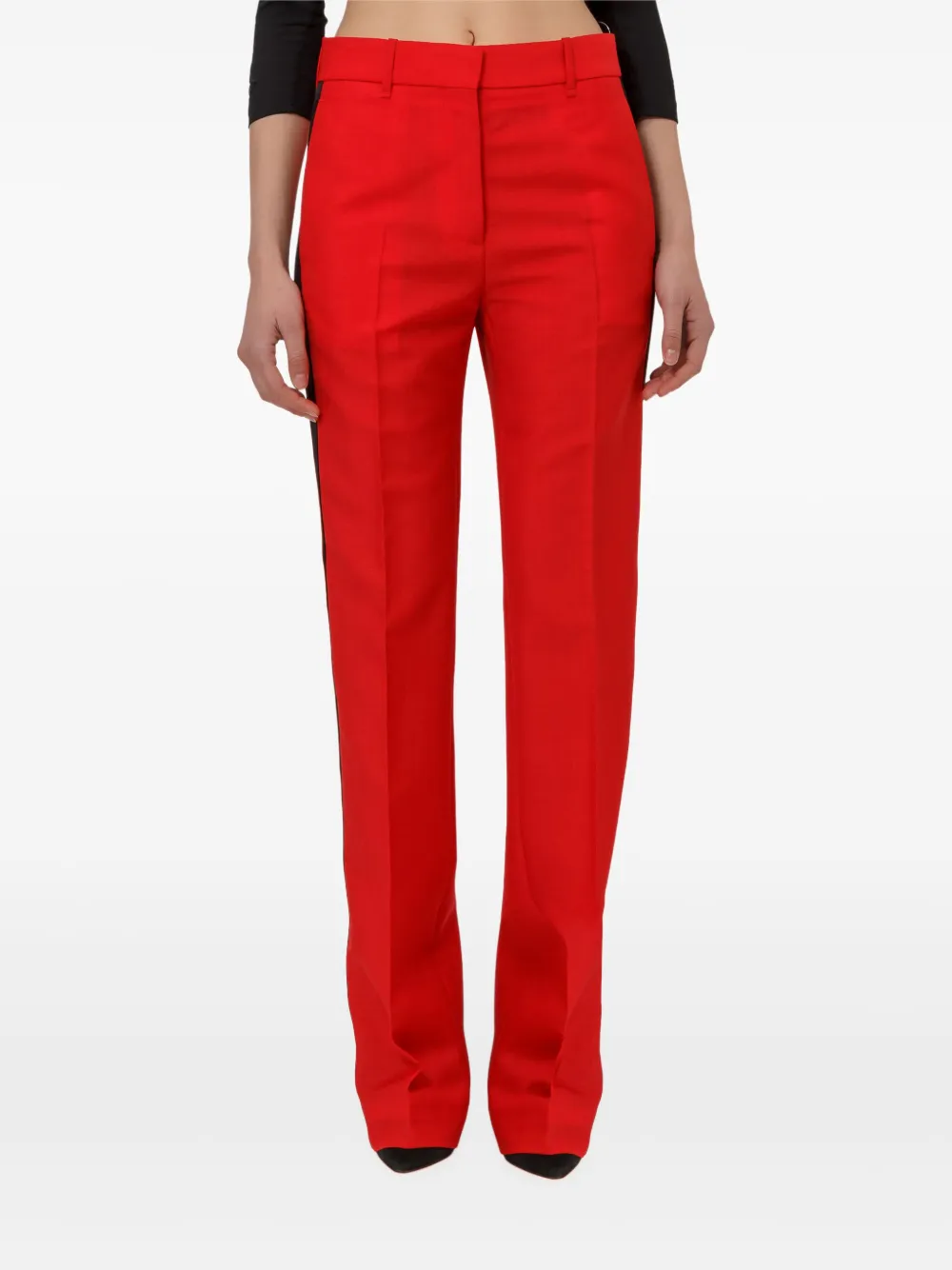 Shop Calvin Klein Straight-leg Trousers In Rot