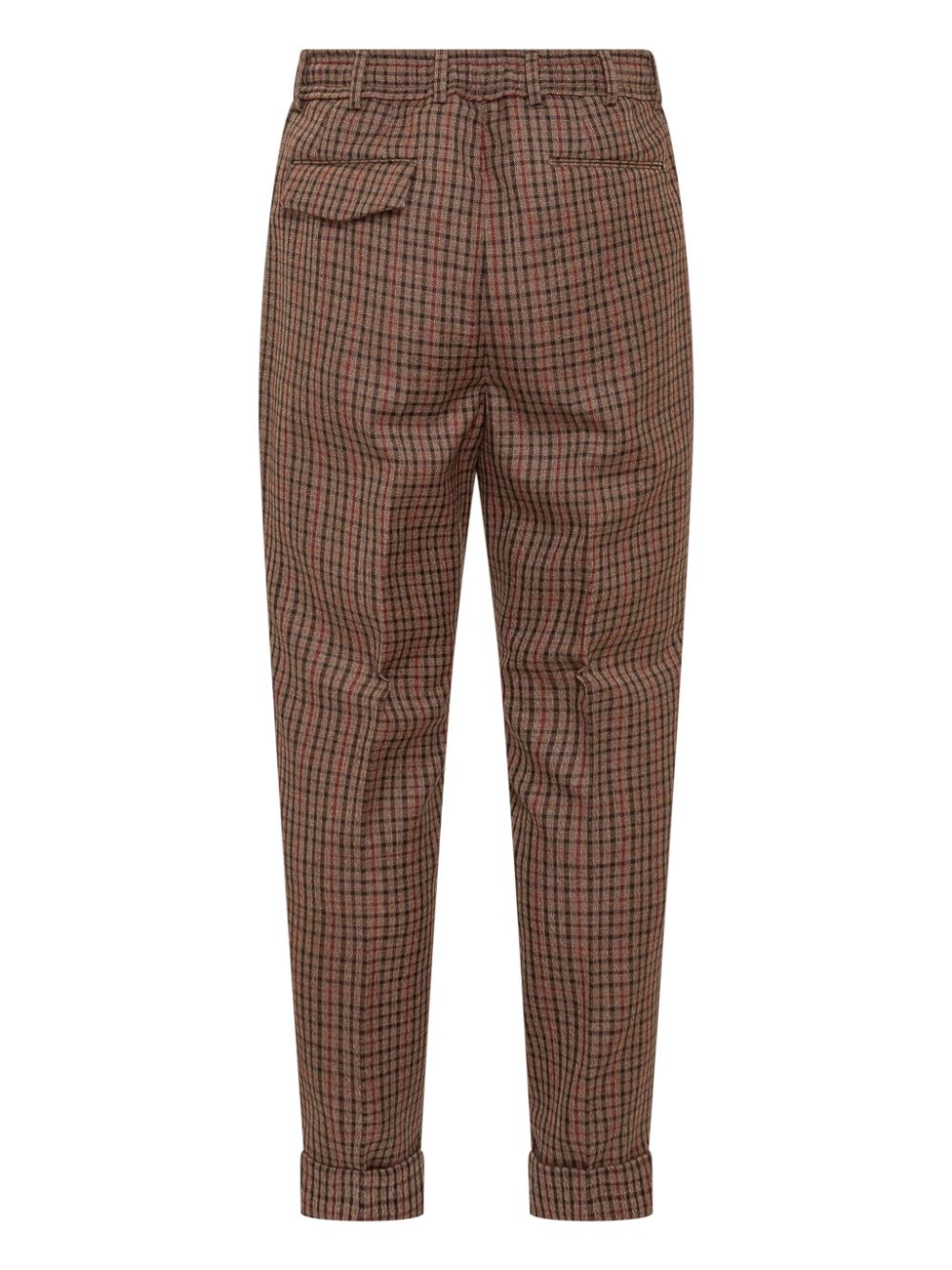 Gabriele Pasini checked trousers - Brown