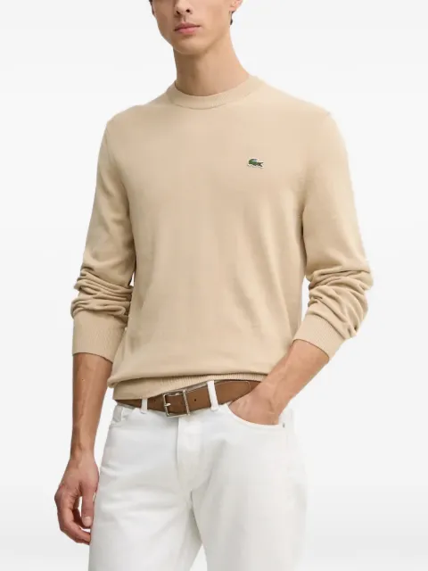 Lacoste suéter con cuello redondo y mangas farol