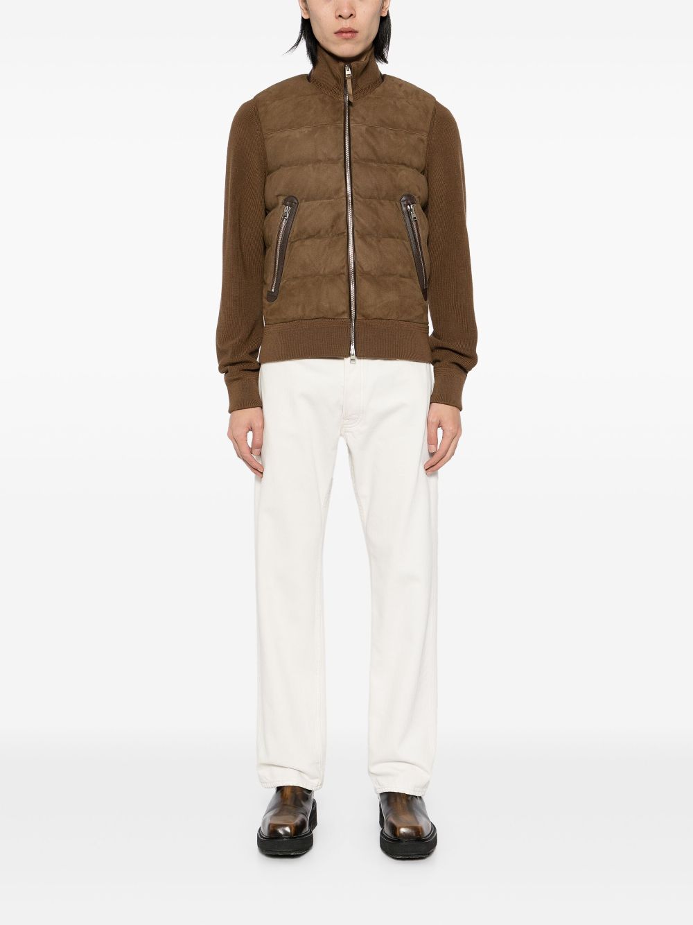 TOM FORD zip-up padded jacket - Brown