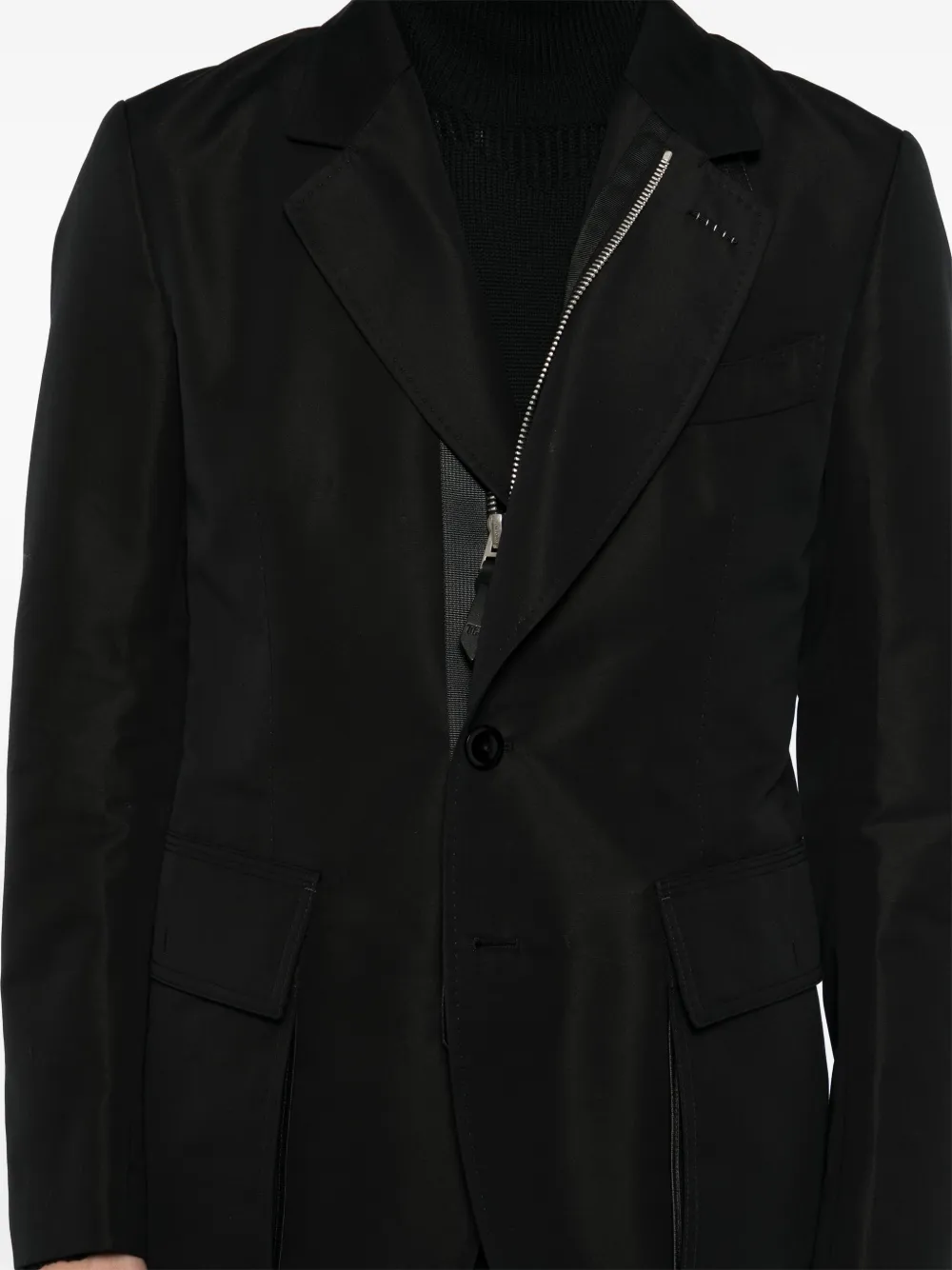 TOM FORD Blazer met enkele rij knopen Zwart