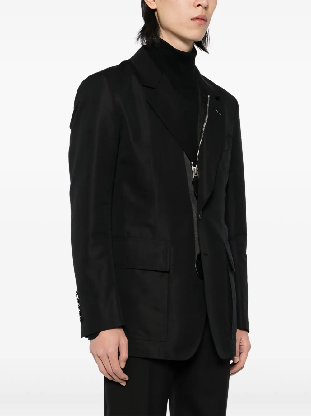 TOM FORD Blazer met enkele rij knopen Zwart