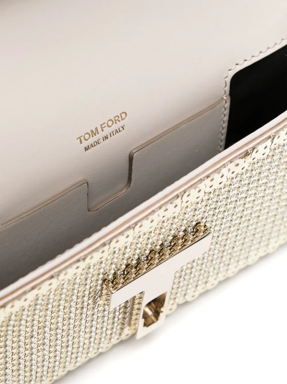 Tom Ford Sequin Mini Bag In Silver
