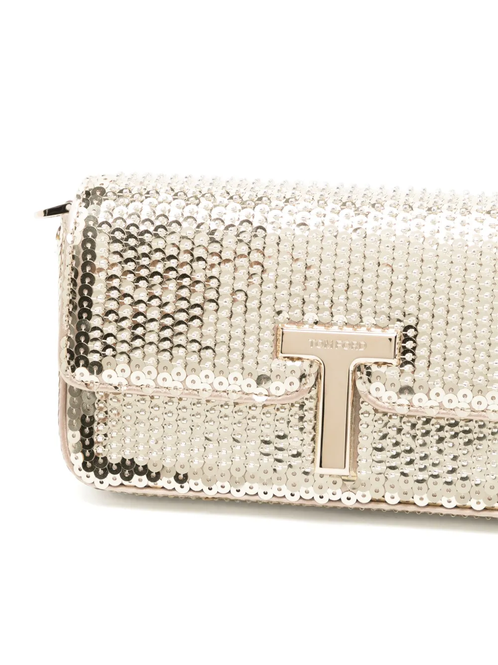 Tom Ford Sequin Mini Bag In Silver