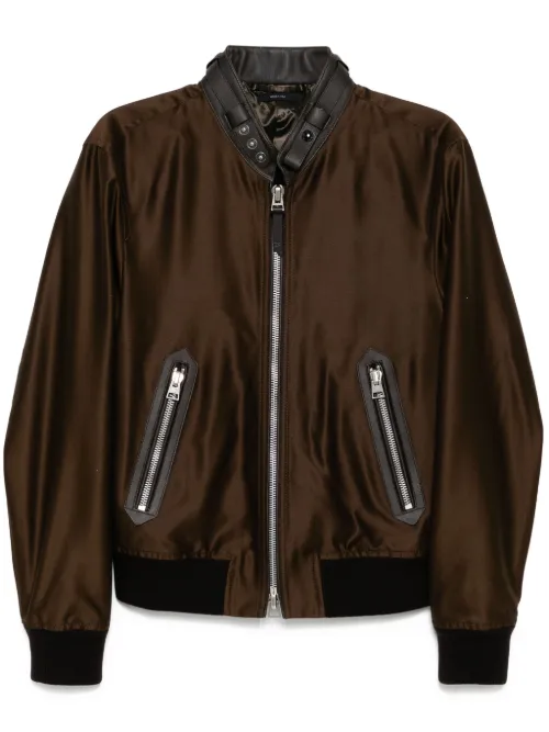 Veste de moto en faille - TOM FORD - Modalova