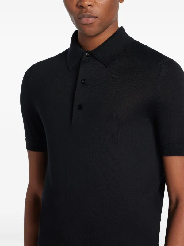 TOM FORD Short Sleeve Polo Shirt | Black | FARFETCH