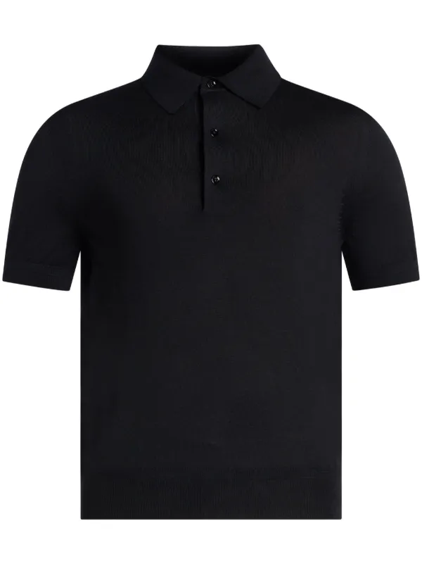 TOM FORD 黒 ポロシャツ ① TOM FORD ブラック ポロシャツ