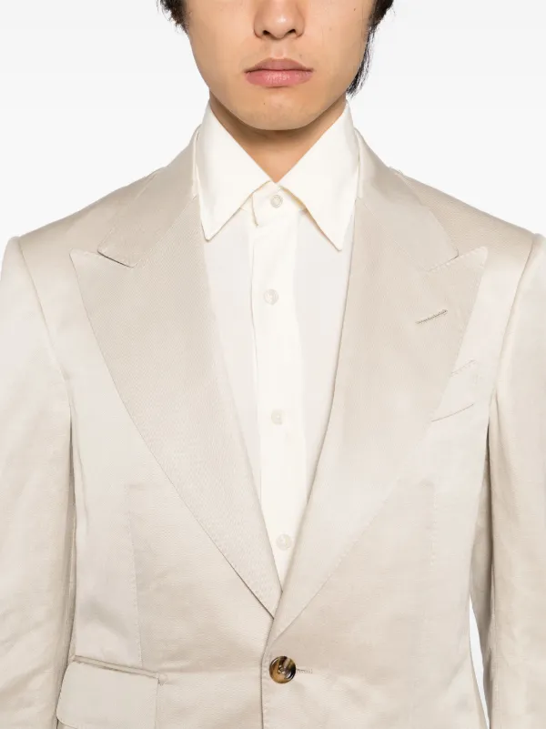 VIP【関税送料無料】希少 TOM FORD LIGHT BEIGE BLAZER Beige Silk Linen Twill Atticus DB Blazer by TOM FORD on Sale