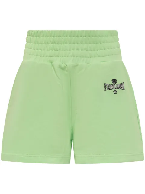 Chiara Ferragni logo-embroidered track shorts