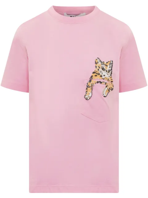 MSGM Cat-embroidered T-shirt