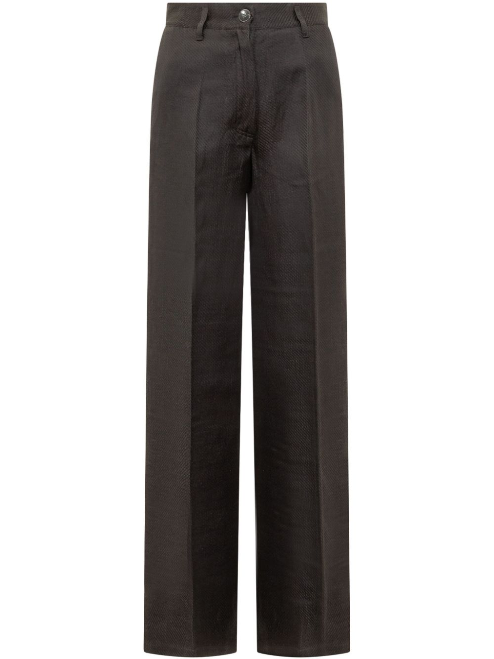 pressed-crease trousers