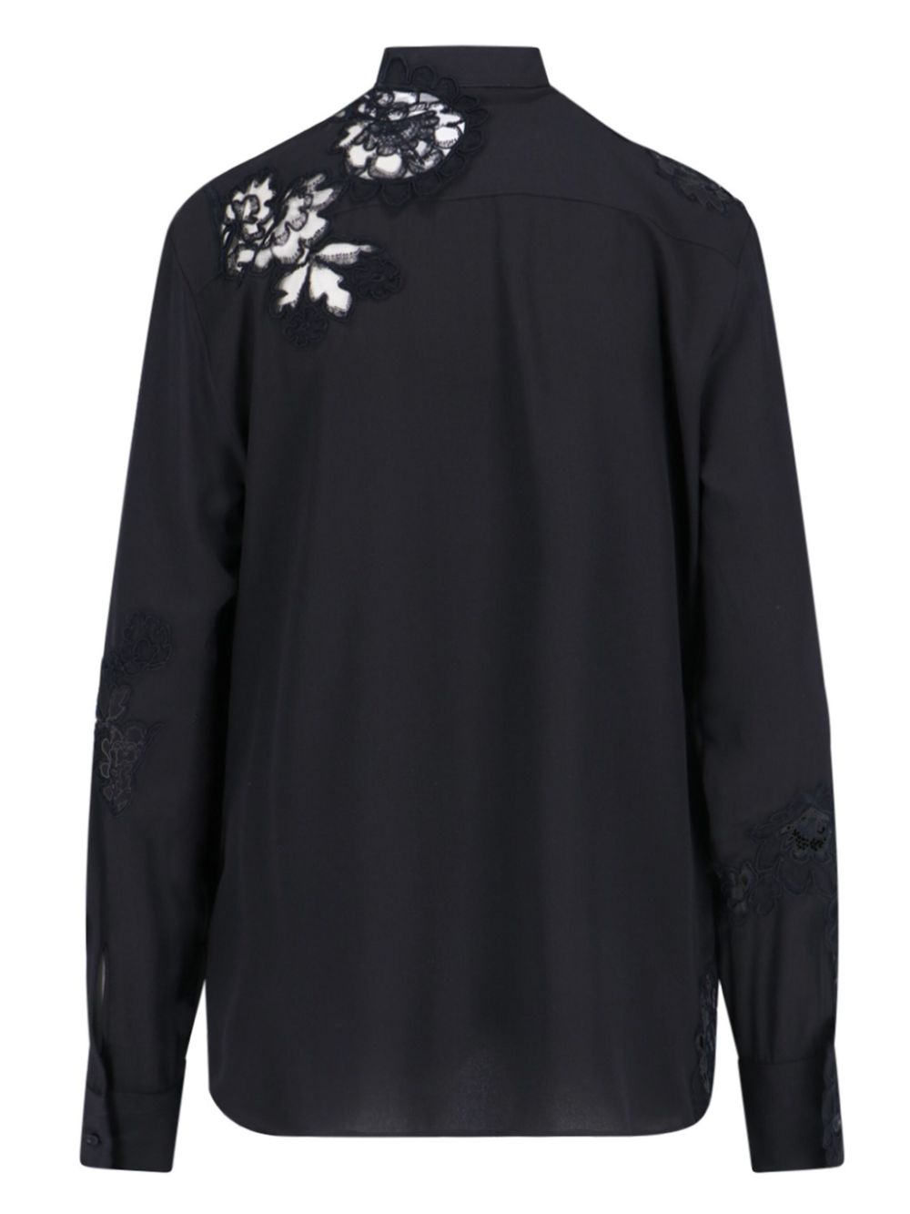 Ermanno Scervino Zijden blouse met kant - Zwart