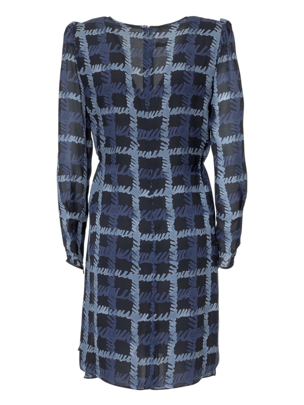 Emporio Armani check-pattern dress - Blauw