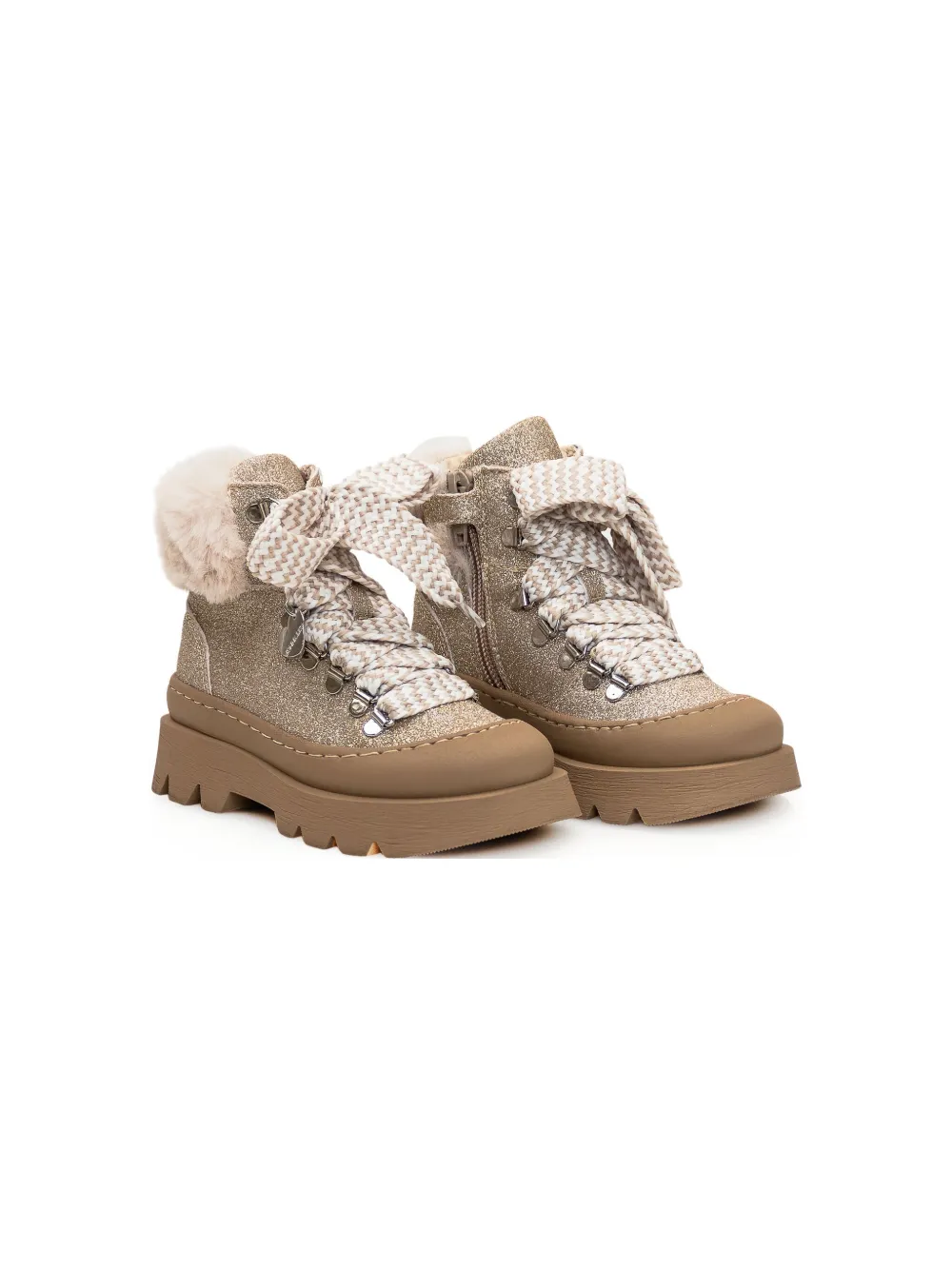 Monnalisa Plush boots Neutrals