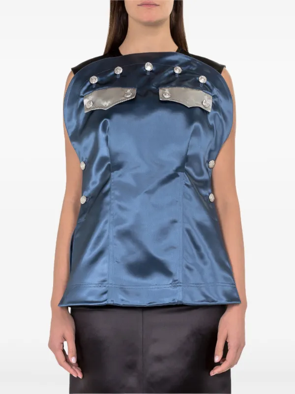Calvin Klein Satin Blouse in Blue