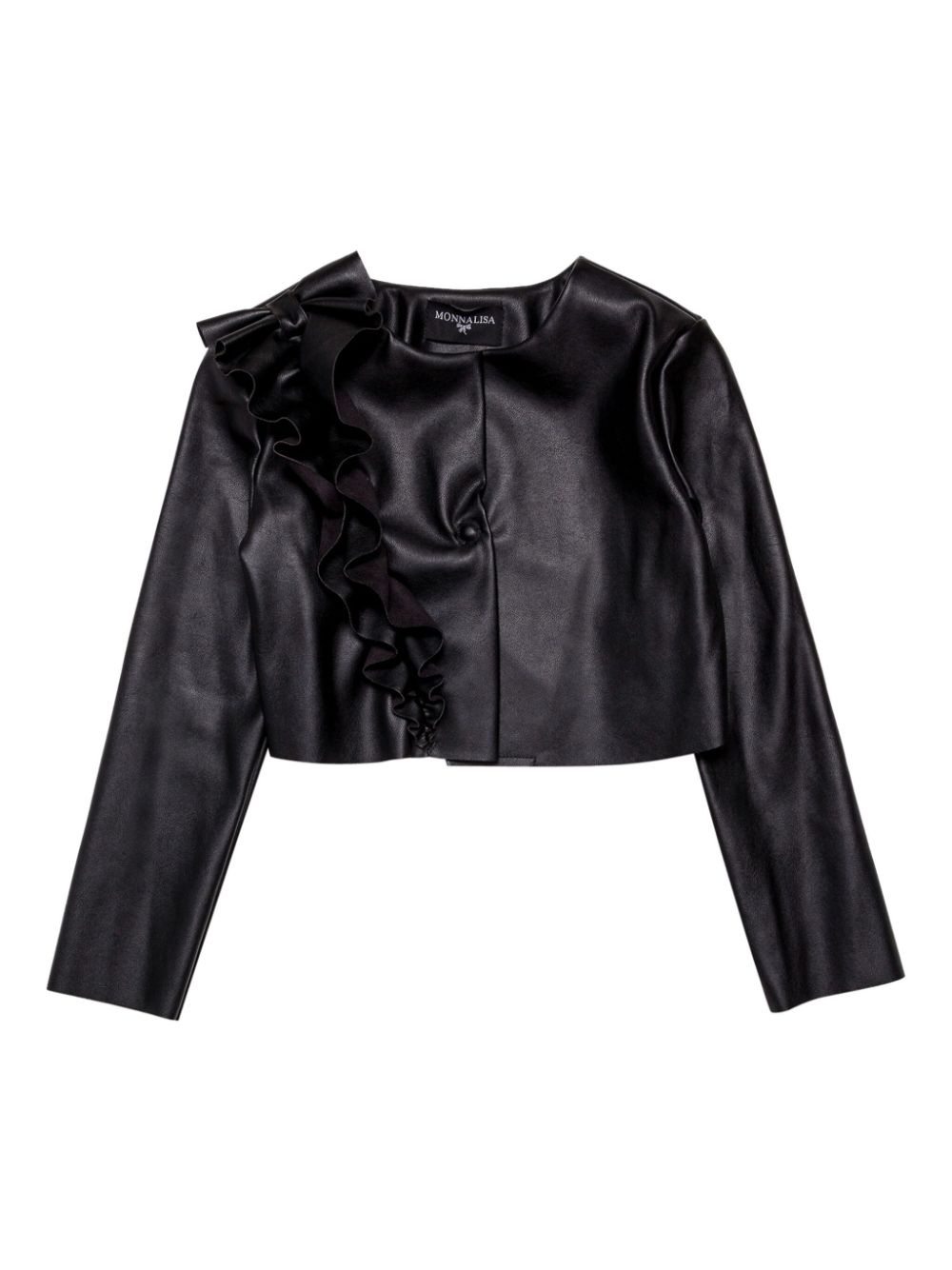 Monnalisa ruffle-detail jacket - Black