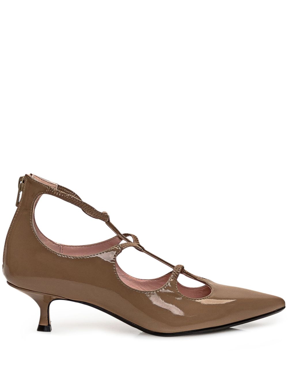 Anna F. 40mm patent-leather pumps - Brown