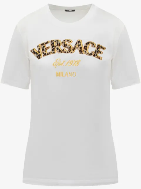 Versace logo-embroidered T-shirt