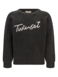 TWINSET Kids logo-stamp sweatshirt - Black