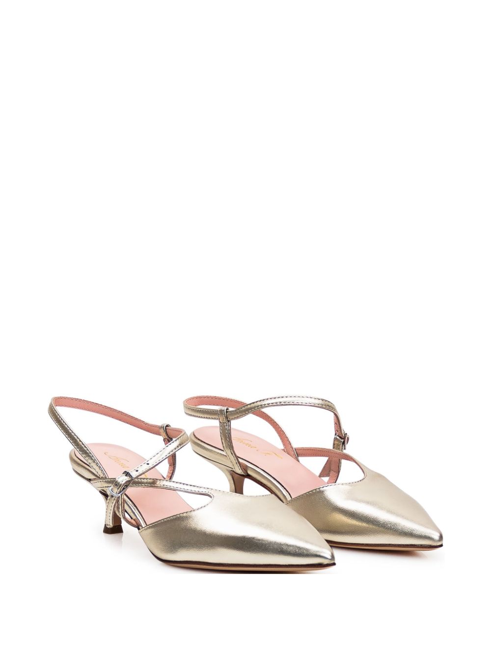 Anna F. 40mm metallic-effect pumps - Goud