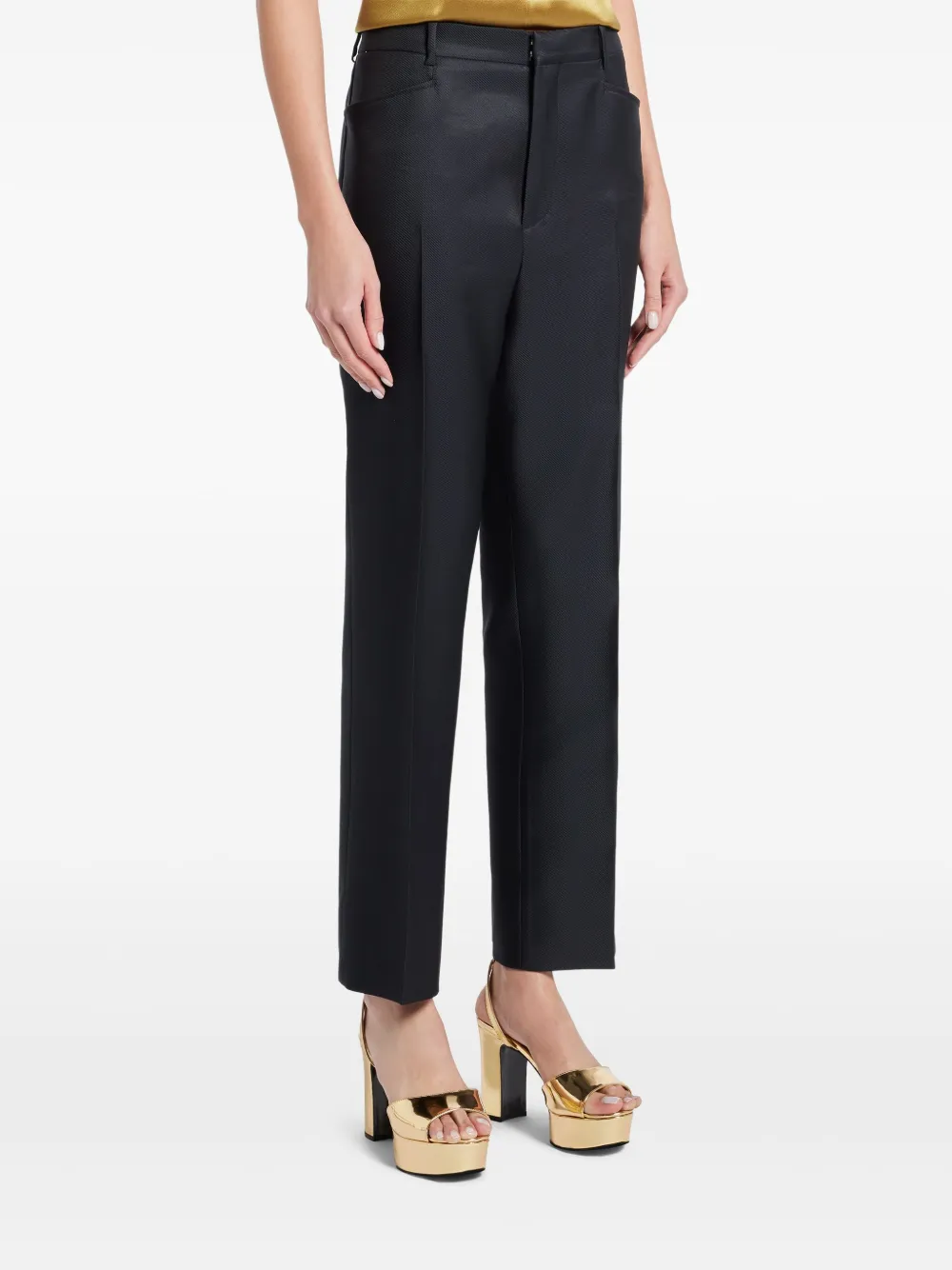 Shop Tom Ford Tailored Trousers In Black