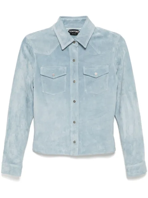 TOM FORD camisa western de gamuza