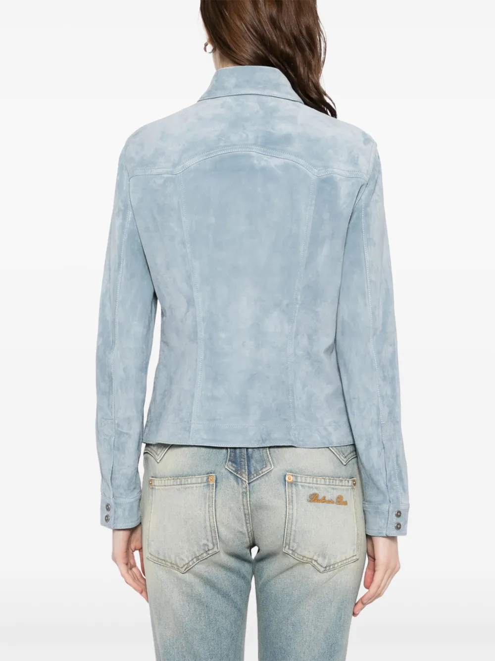 TOM FORD Suède blouse Blauw