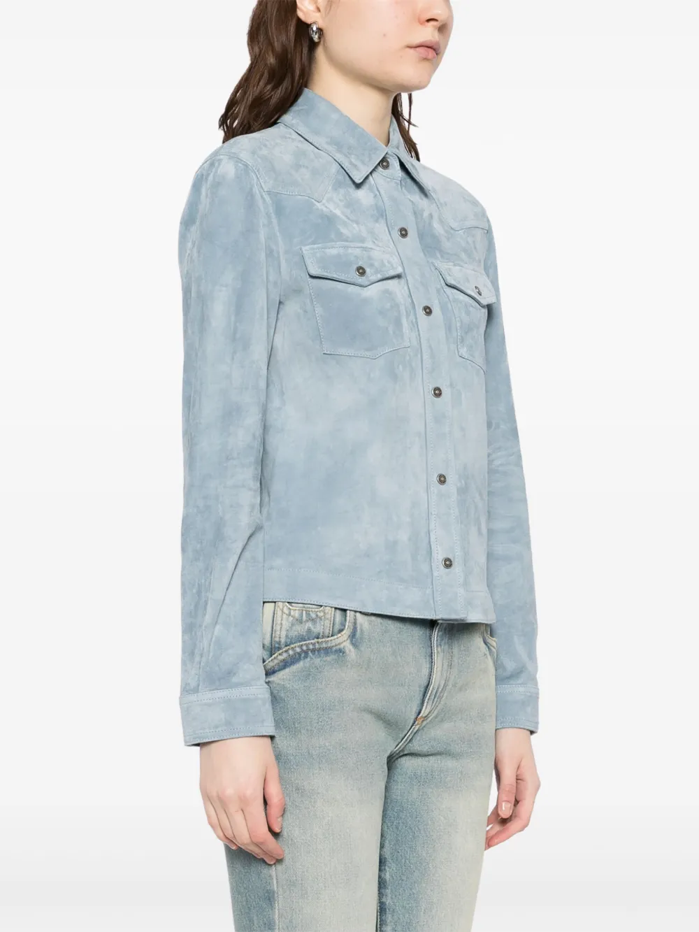 TOM FORD Suède blouse Blauw