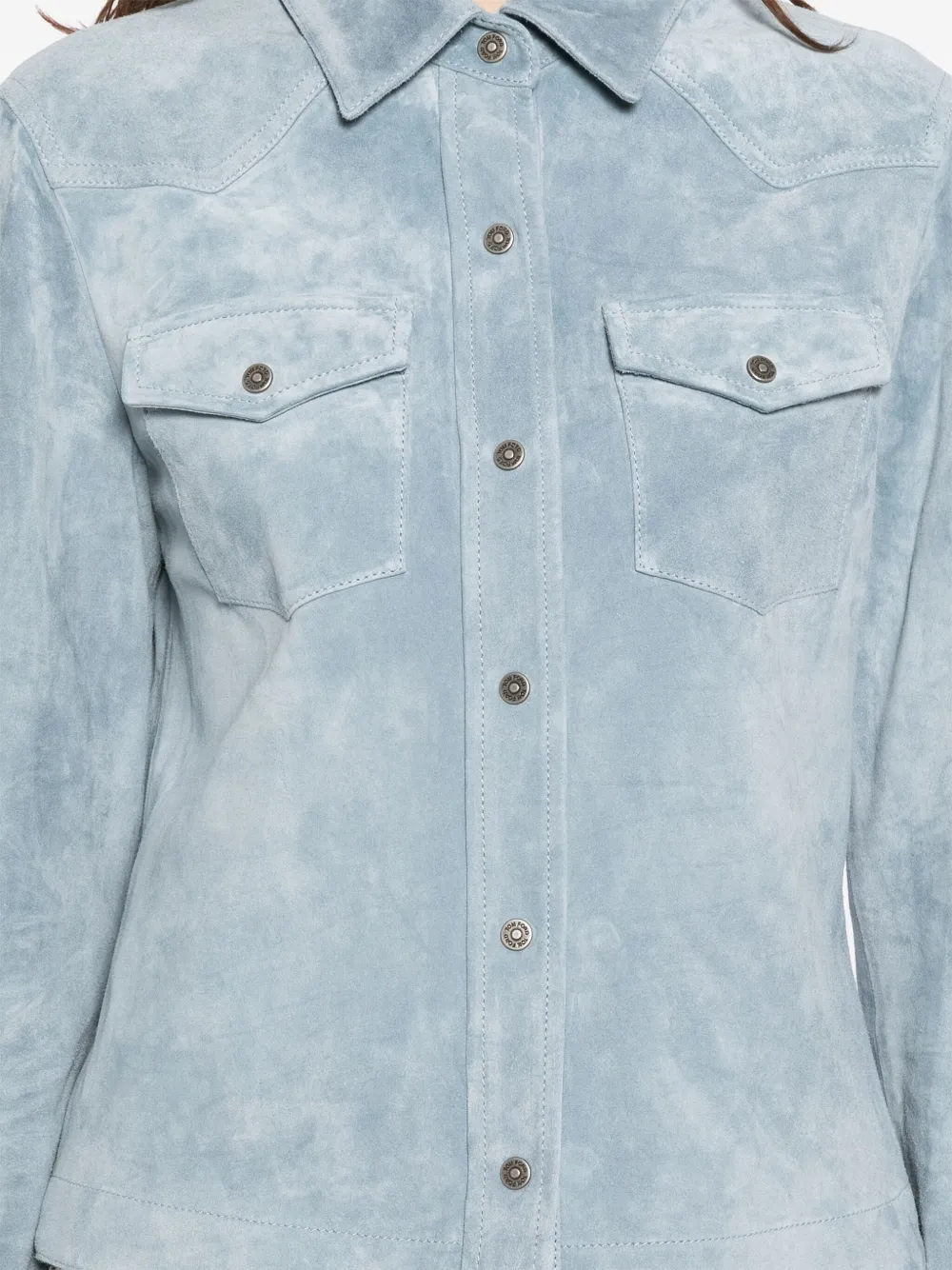 TOM FORD Suède blouse Blauw
