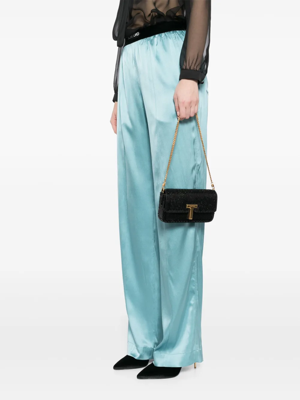 TOM FORD Mini-tas met pailletten Zwart