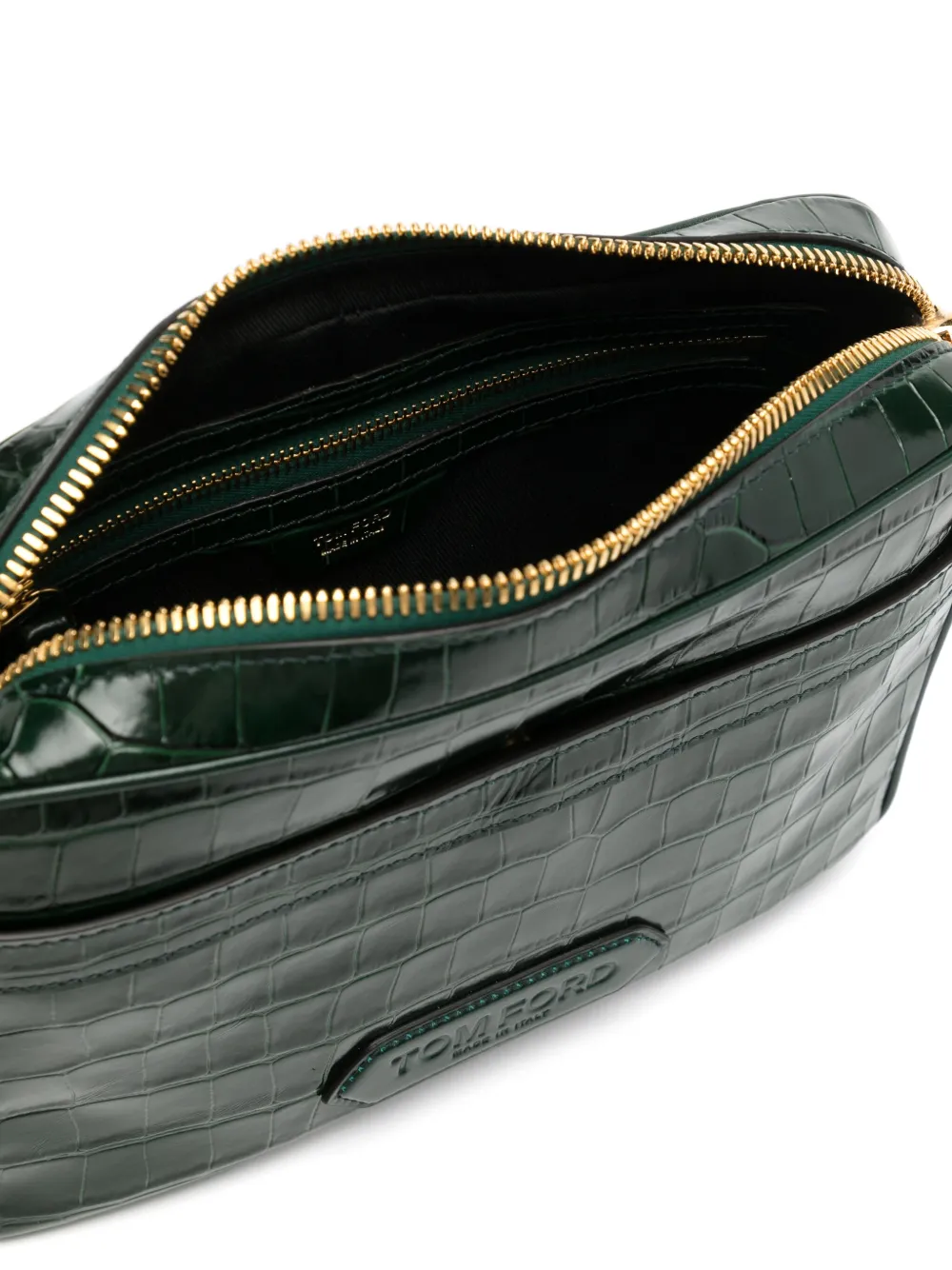 TOM FORD Leren schoudertas Groen