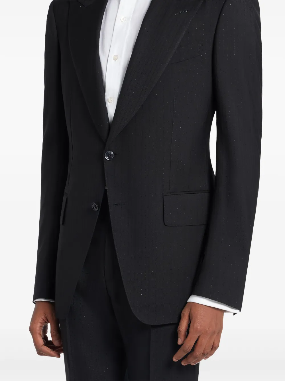 TOM FORD Blazer met enkele rij knopen Zwart