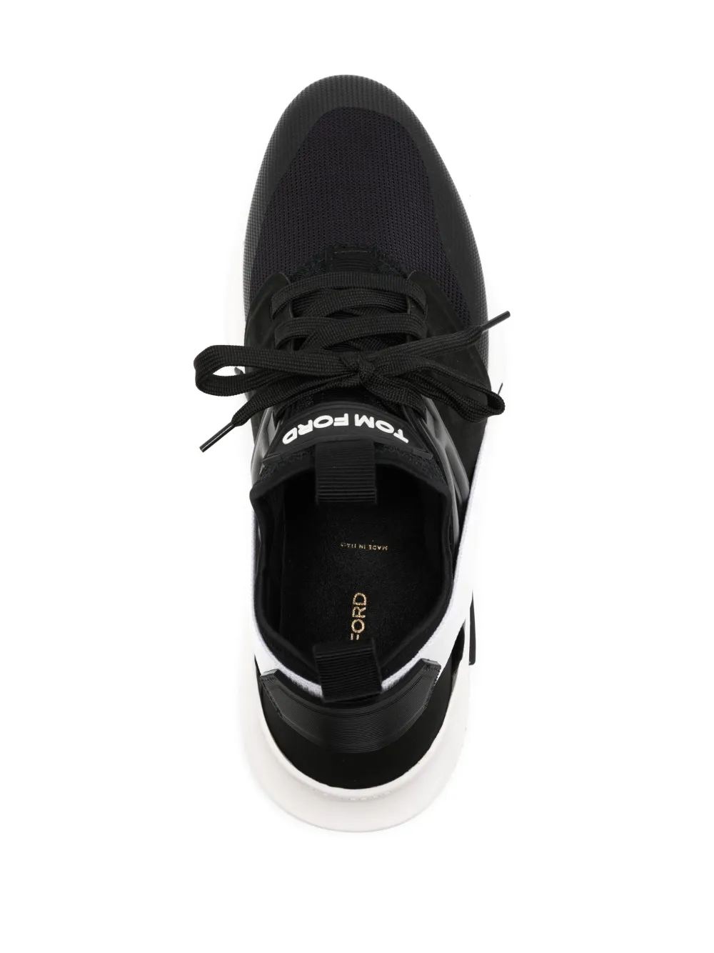 Tom Ford Neoprene And Suede Jago Sneakers Shoes In 黑色