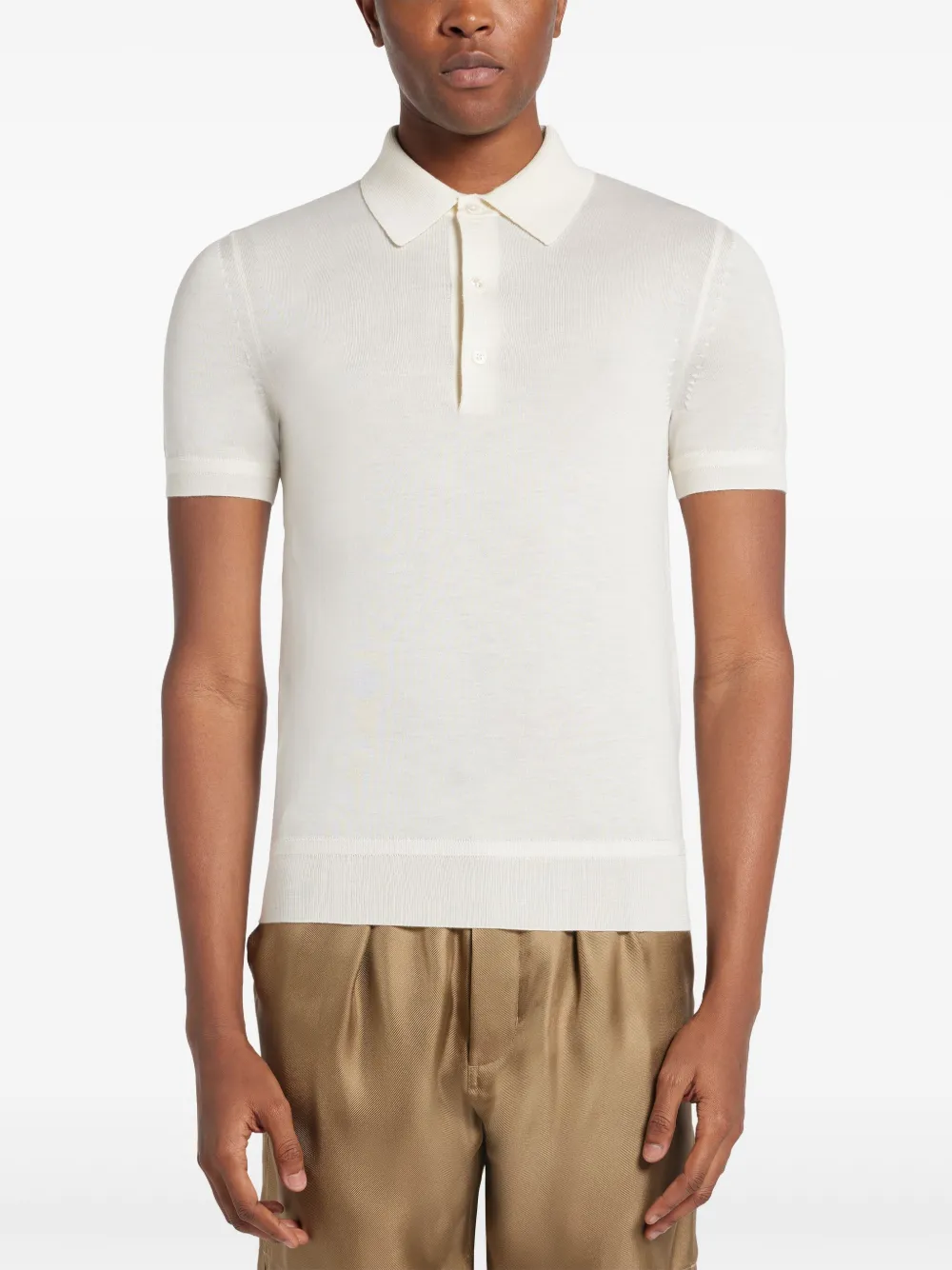 TOM FORD Poloshirt van gerecycled polyester Beige