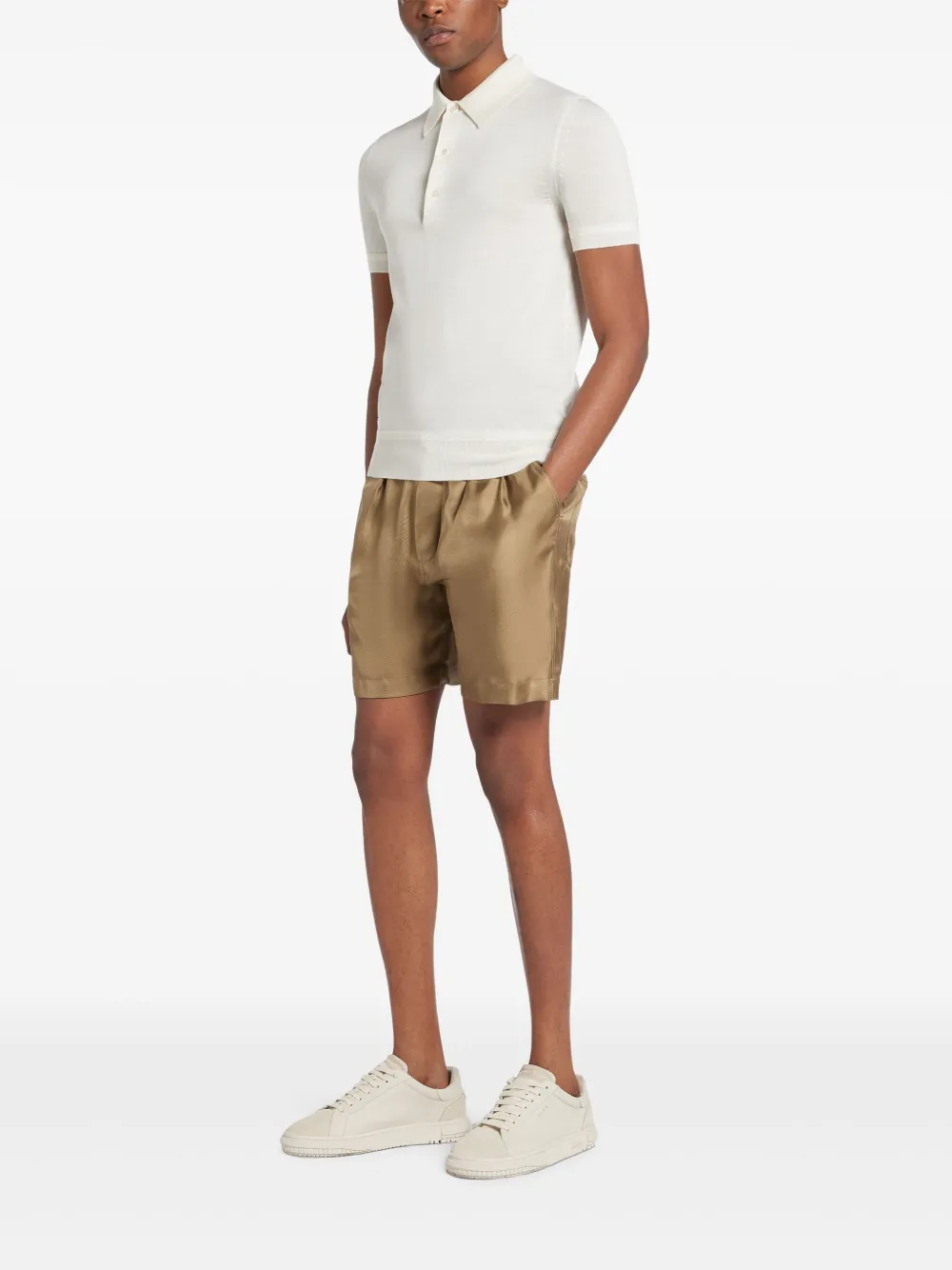 TOM FORD Poloshirt van gerecycled polyester - Beige