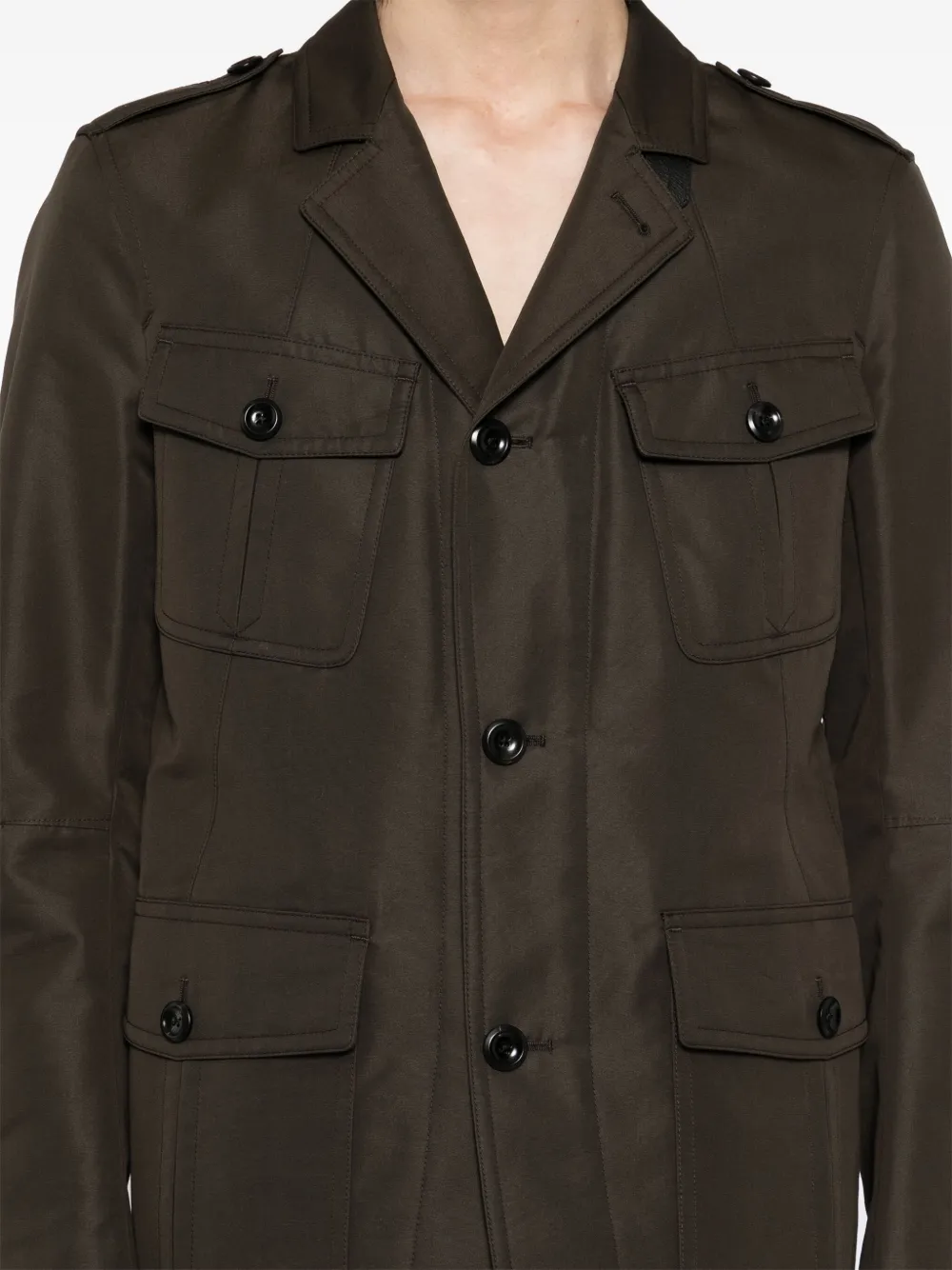 TOM FORD Button-up legerjack Bruin