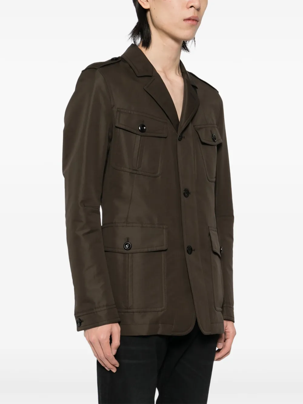 TOM FORD Button-up legerjack Bruin
