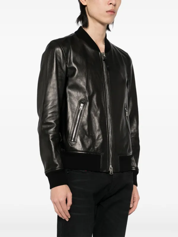 TOM FORD Leather Bomber Jacket | Black | FARFETCH