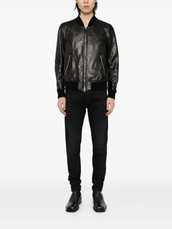 TOM FORD Leather Bomber Jacket | Black | FARFETCH
