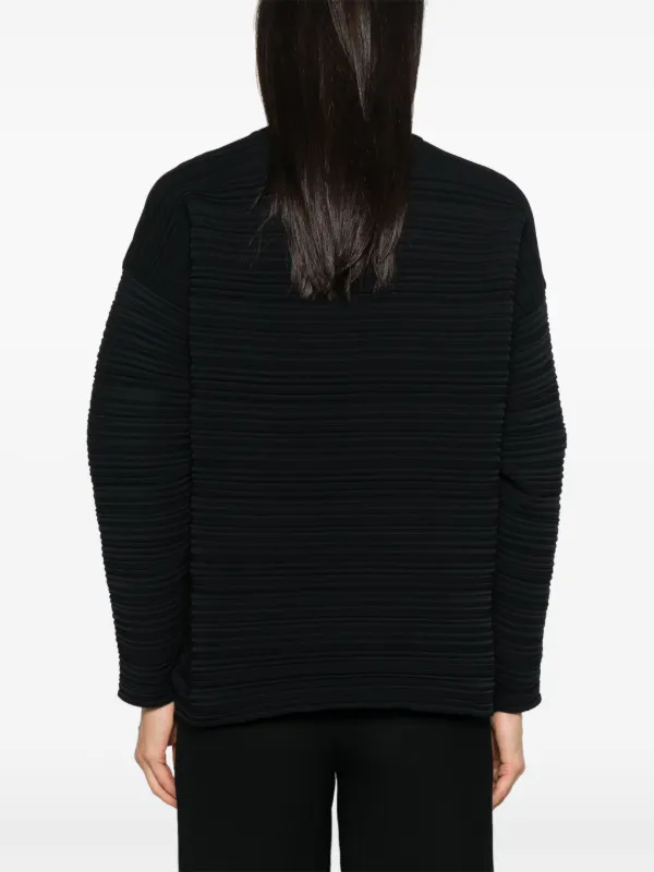 Pleats Please Issey Miyake リブニット セーター | ブラック 