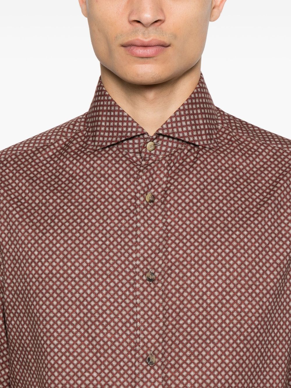 Buy now cheap Brunello Cucinelli geometric-print shirt Men