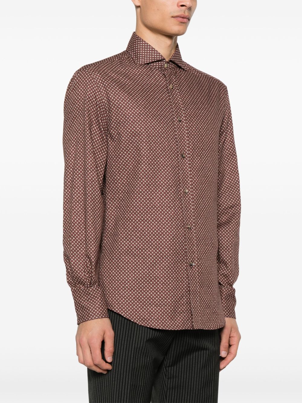 Buy now cheap Brunello Cucinelli geometric-print shirt Men