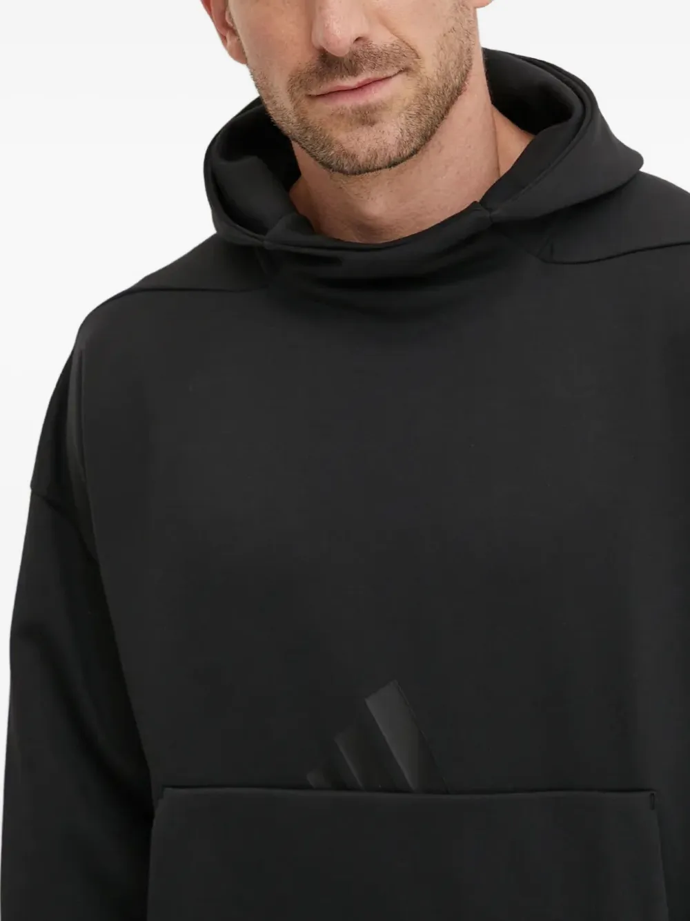 adidas Hoodie met kangoeroe zak en logodetail Zwart