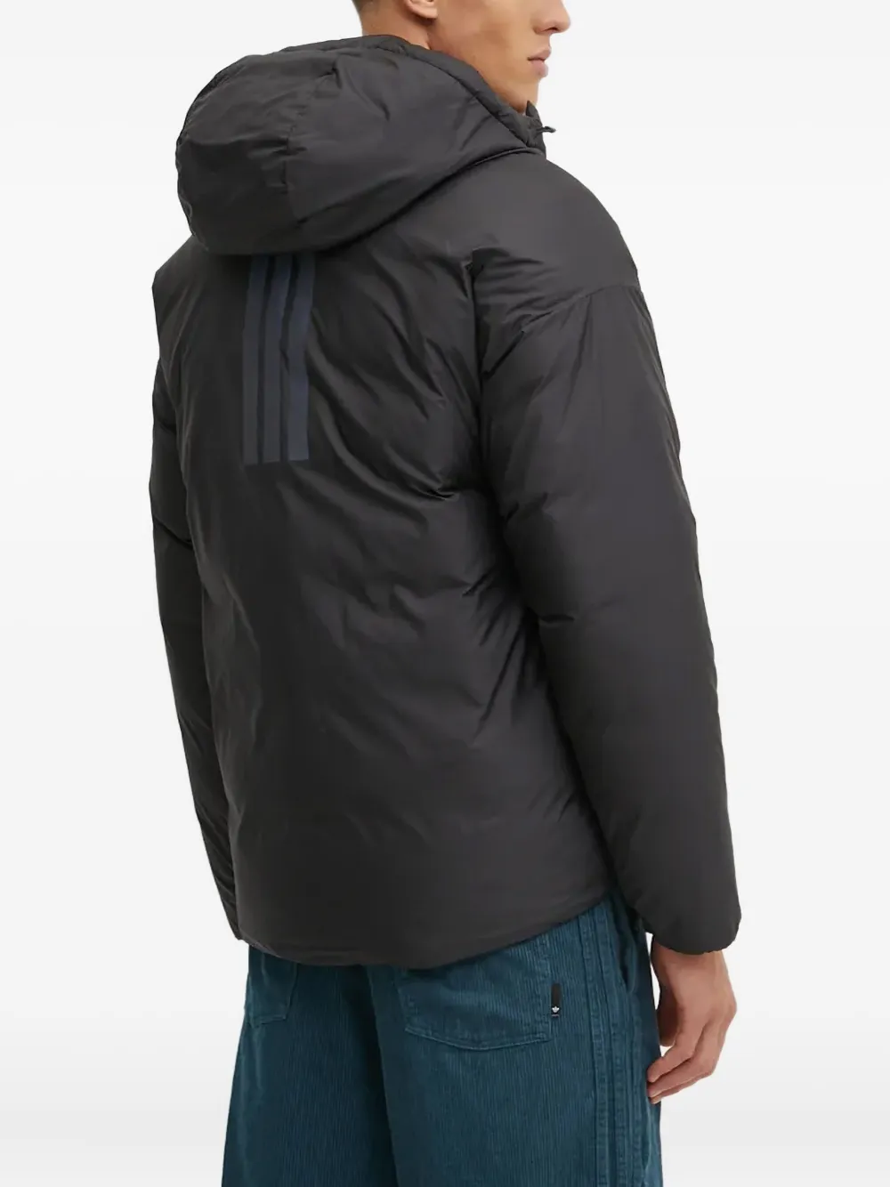 adidas Gewatteerd jack met drie strepen Zwart
