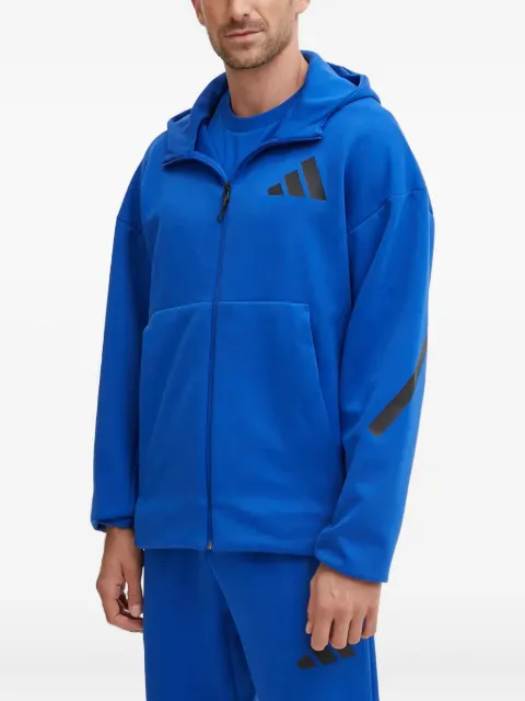 adidas logo-detail zip-up hoodie