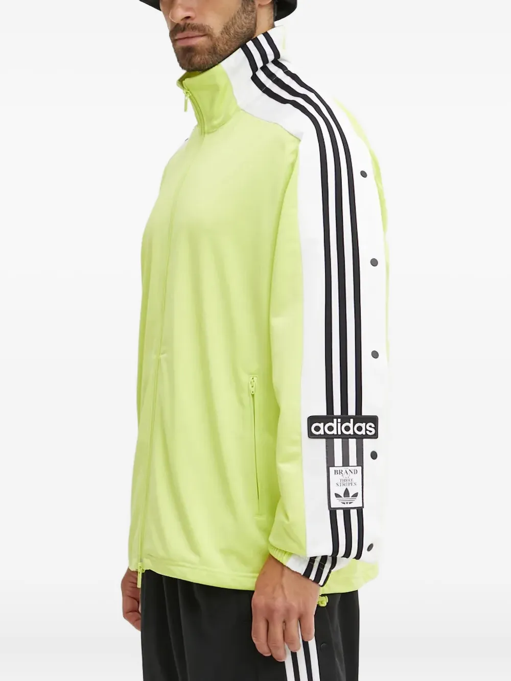 adidas three-stripe-detail zip-up sweatshirt | Green | Image 1