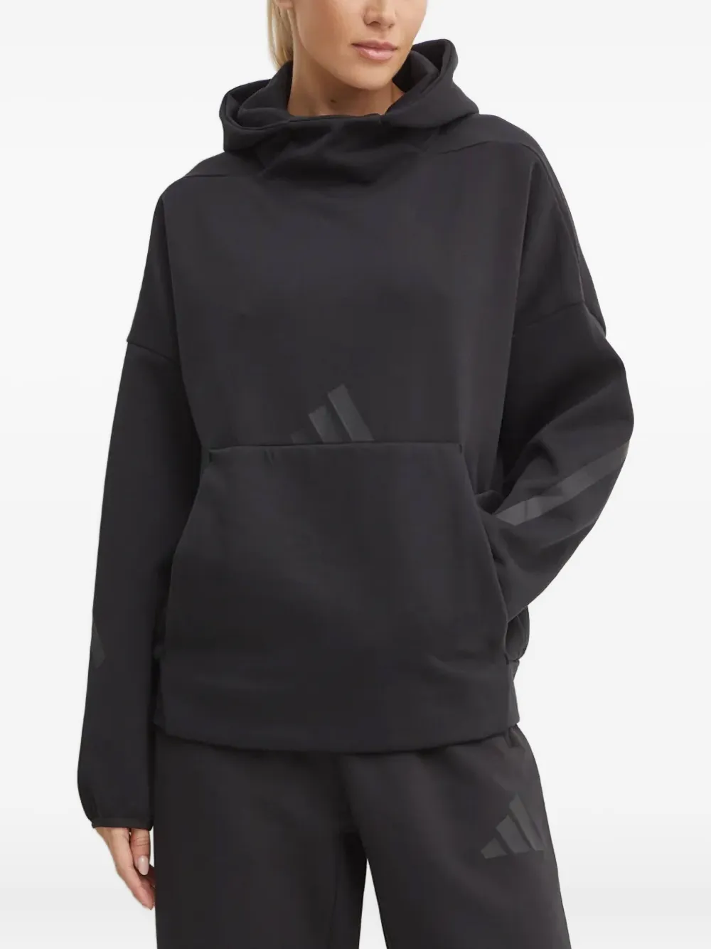 adidas logo-detail hoodie | Black | Image 1