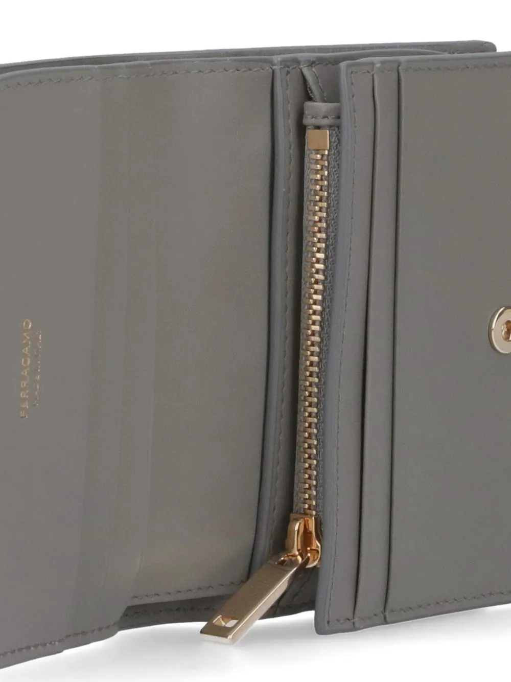 Ferragamo Hug leren portemonnee Grijs