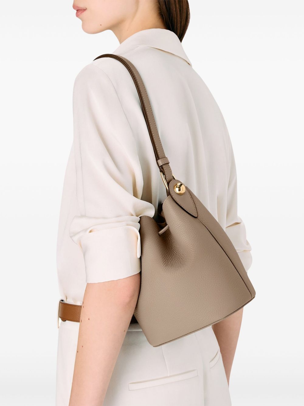 Furla Leren bucket-tas - Beige